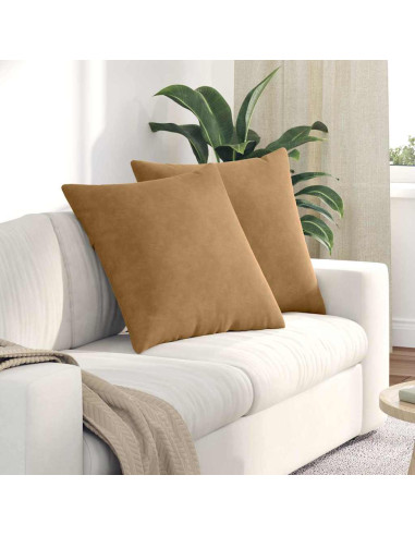 Cuscini da Divano 2 pcs Marrone 60 x 60 cm Tessuto in Cords