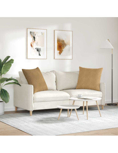 Cuscini da Divano 2 pcs Marrone 60 x 60 cm Tessuto in Cords