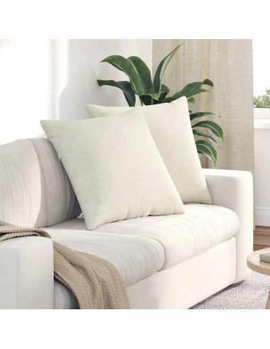 Cuscini da Divano 2 pcs Crema 60 x 60 cm Tessuto in Cords