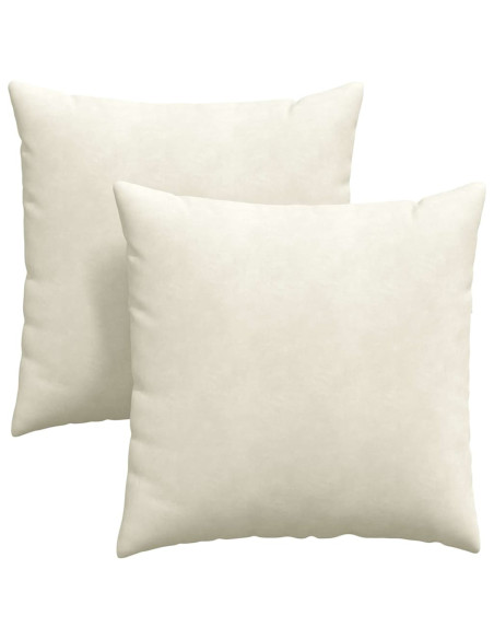 Cuscini da Divano 2 pcs Crema 60 x 60 cm Tessuto in Cords
