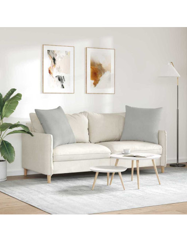 Cuscini da Divano 2 pcs Grigio chiaro 60 x 60 cm Tessuto