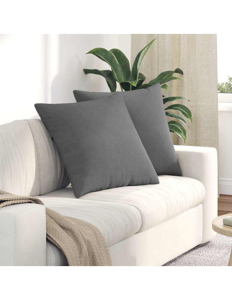 Cuscini da Divano 2 pcs Grigio scuro 60 x 60 cm Tessuto