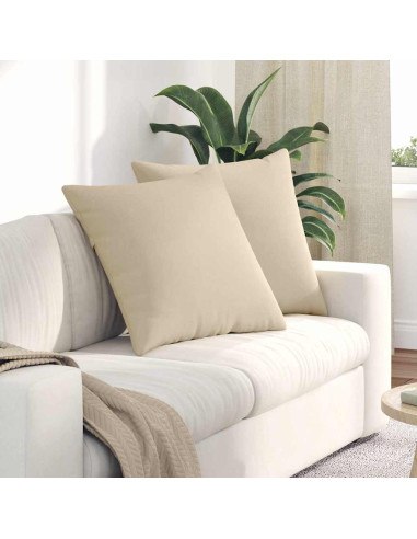 Cuscini da Divano 2 pcs Crema 60 x 60 cm Tessuto