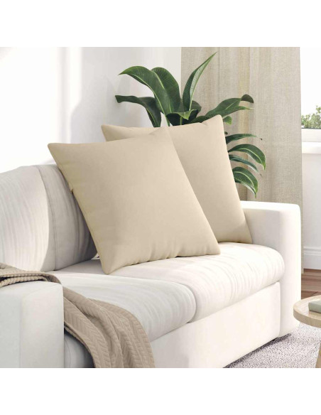 Cuscini da Divano 2 pcs Crema 60 x 60 cm Tessuto