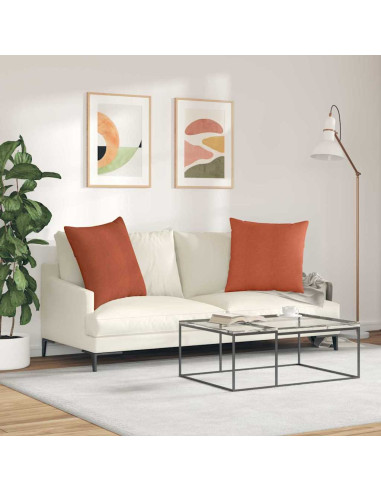 Cuscini da Divano 2 pcs Rosso Arancio 60 x 60 cm
