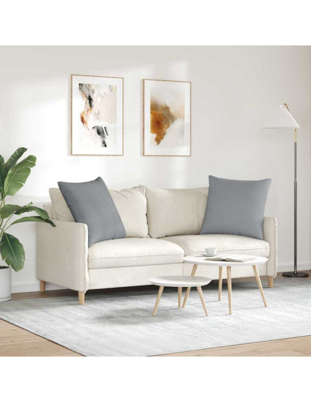 Cuscini da Divano 2 pcs Grigio chiaro 80 x 80 cm Tessuto