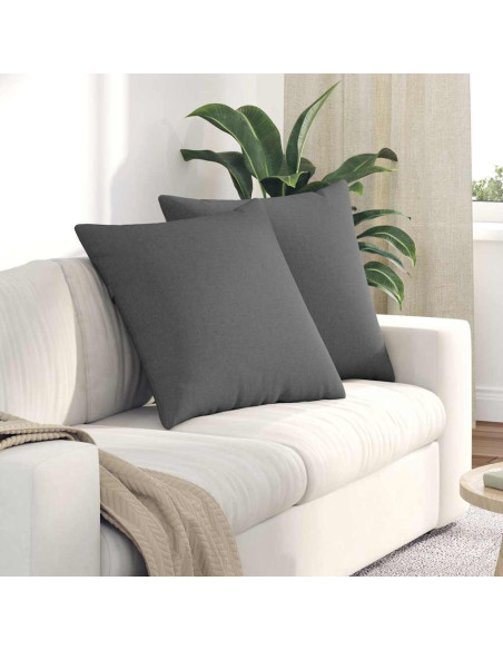 Cuscini da Divano 2 pcs Grigio scuro 80 x 80 cm Tessuto