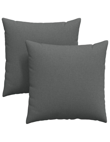 Cuscini da Divano 2 pcs Grigio scuro 80 x 80 cm Tessuto