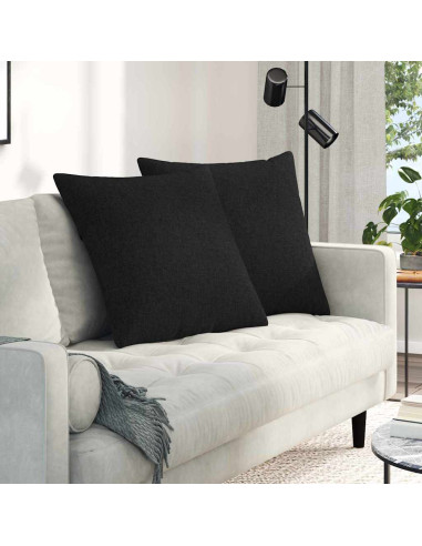 Cuscini da Divano 2 pcs Nero 80 x 80 cm Tessuto