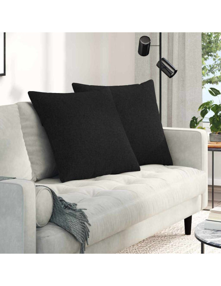 Cuscini da Divano 2 pcs Nero 80 x 80 cm Tessuto