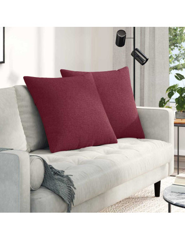 Cuscini da Divano 2 pcs Rosso Vino 80 x 80 cm Tessuto