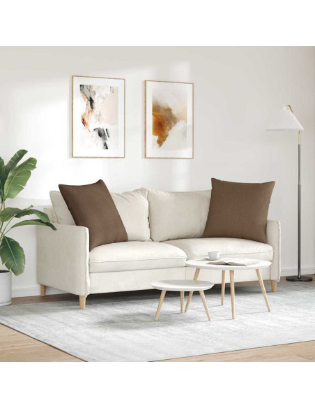 Cuscini da Divano 2 pcs Marrone 80 x 80 cm Tessuto