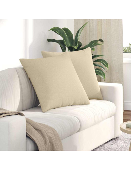 Cuscini da Divano 2 pcs Crema 80 x 80 cm Tessuto