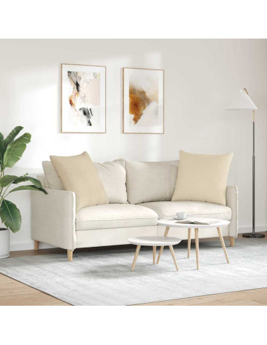 Cuscini da Divano 2 pcs Crema 80 x 80 cm Tessuto