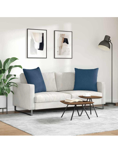 Cuscini da Divano 2 pcs Blu 80 x 80 cm Tessuto