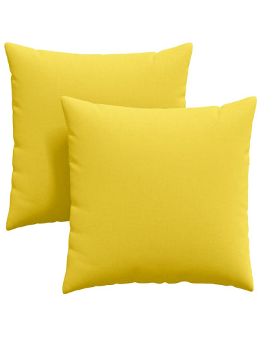 Cuscini da Divano 2 pcs Giallo Chiaro 80 x 80 cm Tessuto