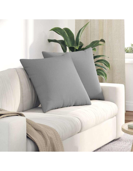Cuscini da Divano 2 pcs Grigio 80 x 80 cm Tessuto