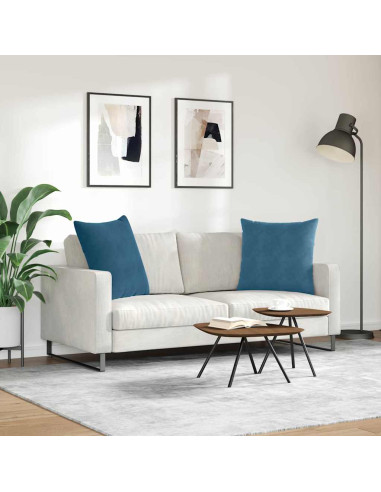 Cuscini da Divano 2 pcs Blu 80 x 80 cm Tessuto in Cords