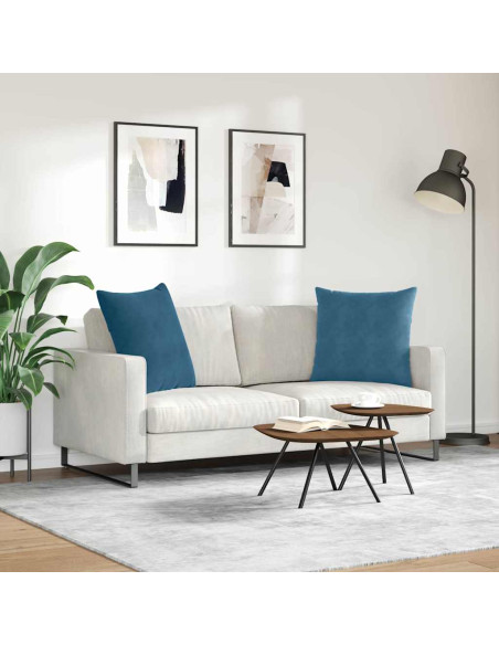 Cuscini da Divano 2 pcs Blu 80 x 80 cm Tessuto in Cords
