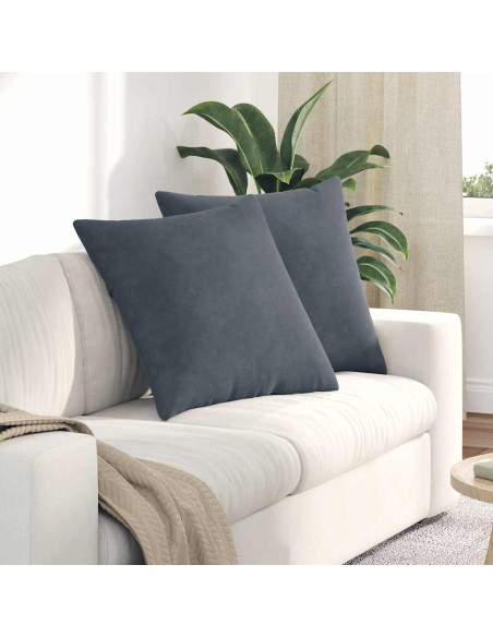 Cuscini da Divano 2 pcs Grigio scuro 80 x 80 cm