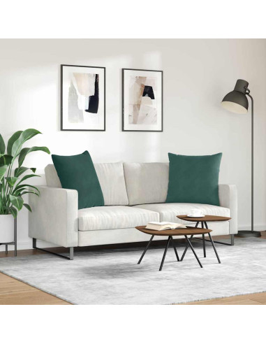 Cuscini da Divano 2 pcs Verde Scuro 80 x 80 cm Tessuto in Cords