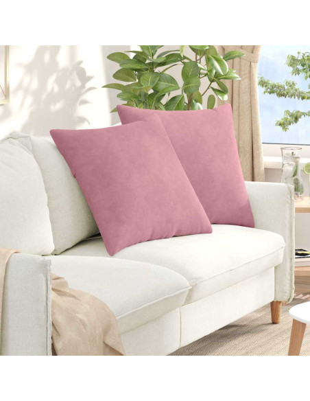 Cuscini da Divano 2 pcs Rosa 80 x 80 cm Tessuto in Cords
