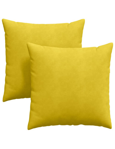 Cuscini da Divano 2 pcs Giallo 80 x 80 cm Tessuto in Cords