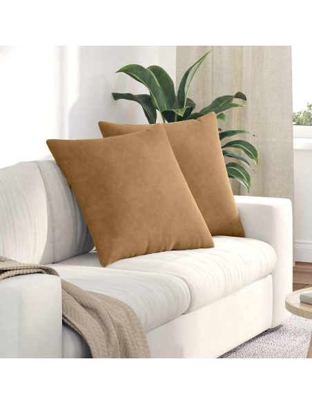 Cuscini da Divano 2 pcs Marrone 80 x 80 cm Tessuto in Cords