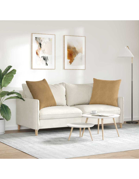 Cuscini da Divano 2 pcs Marrone 80 x 80 cm Tessuto in Cords