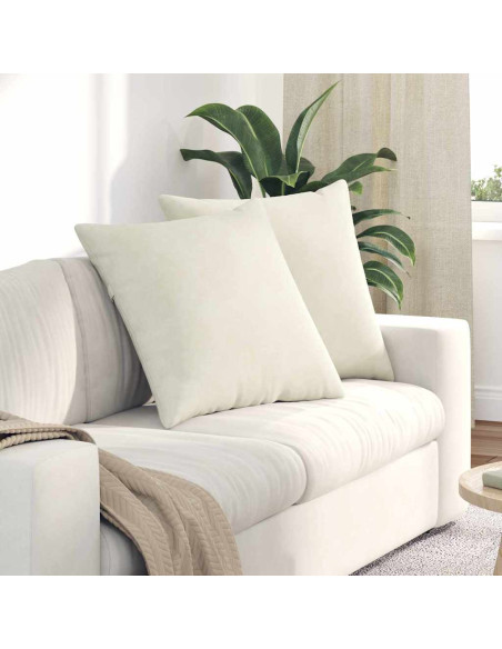 Cuscini da Divano 2 pcs Crema 80 x 80 cm Tessuto in Cords