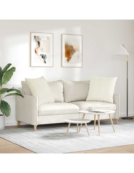 Cuscini da Divano 2 pcs Crema 80 x 80 cm Tessuto in Cords