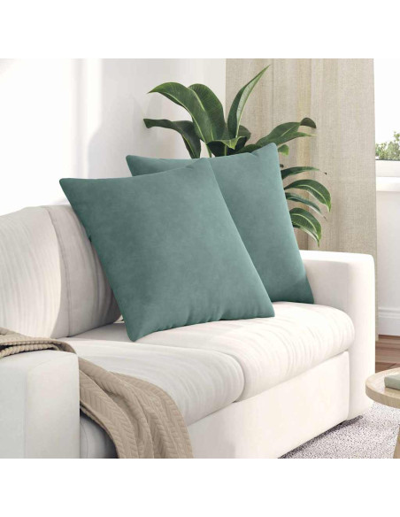 Cuscini da Divano 2 pcs Verde Mare 80 x 80 cm Tessuto in Cords