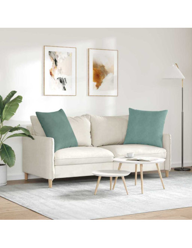 Cuscini da Divano 2 pcs Verde Mare 80 x 80 cm Tessuto in Cords