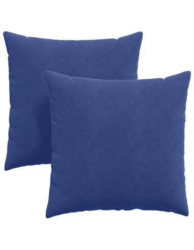 Cuscini da Divano 2 pcs Blu Polizia 80 x 80 cm Tessuto in Cords