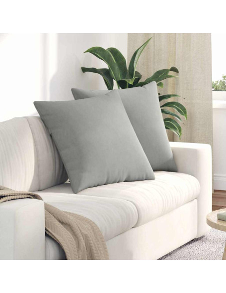 Cuscini da Divano 2 pcs Grigio chiaro 80 x 80 cm Tessuto