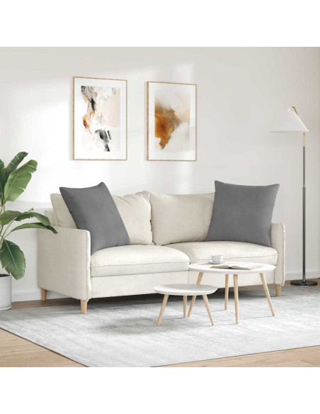 Cuscini da Divano 2 pcs Grigio scuro 80 x 80 cm Tessuto