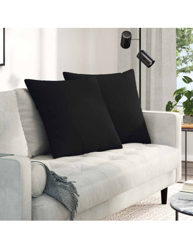 Cuscini da Divano 2 pcs Nero 80 x 80 cm Tessuto