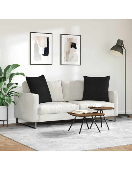 Cuscini da Divano 2 pcs Nero 80 x 80 cm Tessuto