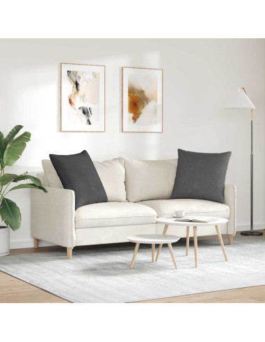 Cuscini da Divano 2 pcs Grigio scuro 80 x 80 cm