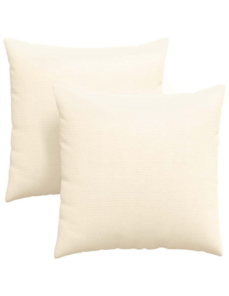 Cuscini da Divano 2 pcs Crema 80 x 80 cm Tessuto in Cords