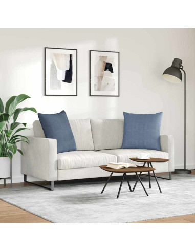 Cuscini da Divano 2 pcs Blu 80 x 80 cm Tessuto in Cords