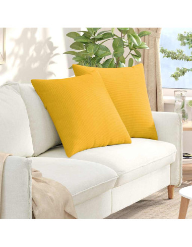 Cuscini da Divano 2 pcs Giallo Chiaro 80 x 80 cm