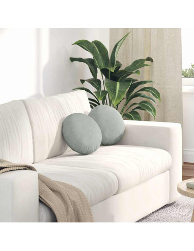 Cuscini per Seduta 2 pcs Grigio chiaro Ø 40 x 13 cm Velluto