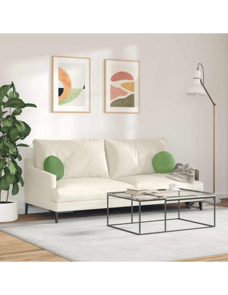 Cuscini per Seduta 2 pcs Verde chiaro Ø 40 x 13 cm Velluto