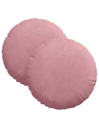 Cuscini per Seduta 2 pcs Rosa Ø 40 x 13 cm Velluto