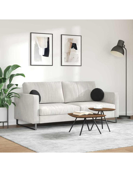 Cuscini per Seduta 2 pcs Nero Ø 40 x 13 cm Velluto