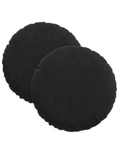 Cuscini per Seduta 2 pcs Nero Ø 40 x 13 cm Velluto