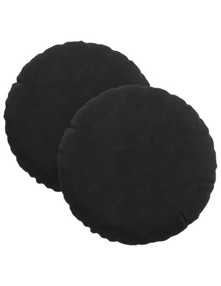 Cuscini per Seduta 2 pcs Nero Ø 40 x 13 cm Velluto