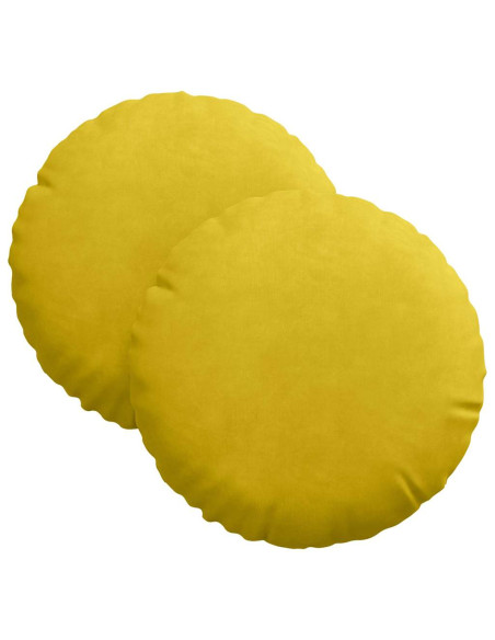 Cuscini per Seduta 2 pcs Giallo Ø 40 x 13 cm Velluto