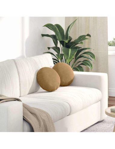 Cuscini per Seduta 2 pcs Marrone Ø 40 x 13 cm Velluto